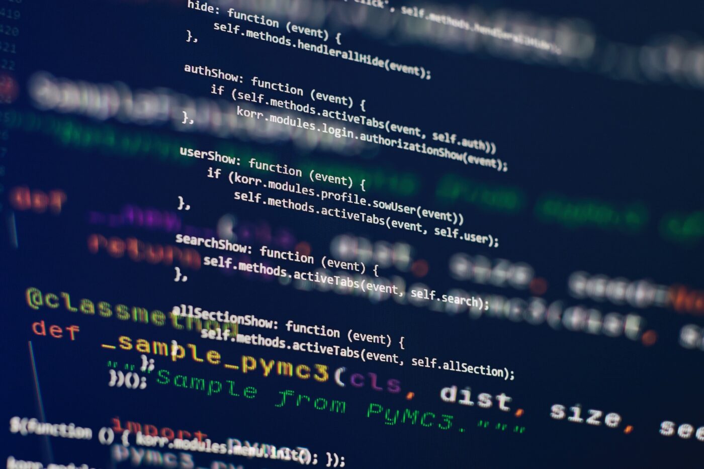 screenshot of computer monitor with php coding